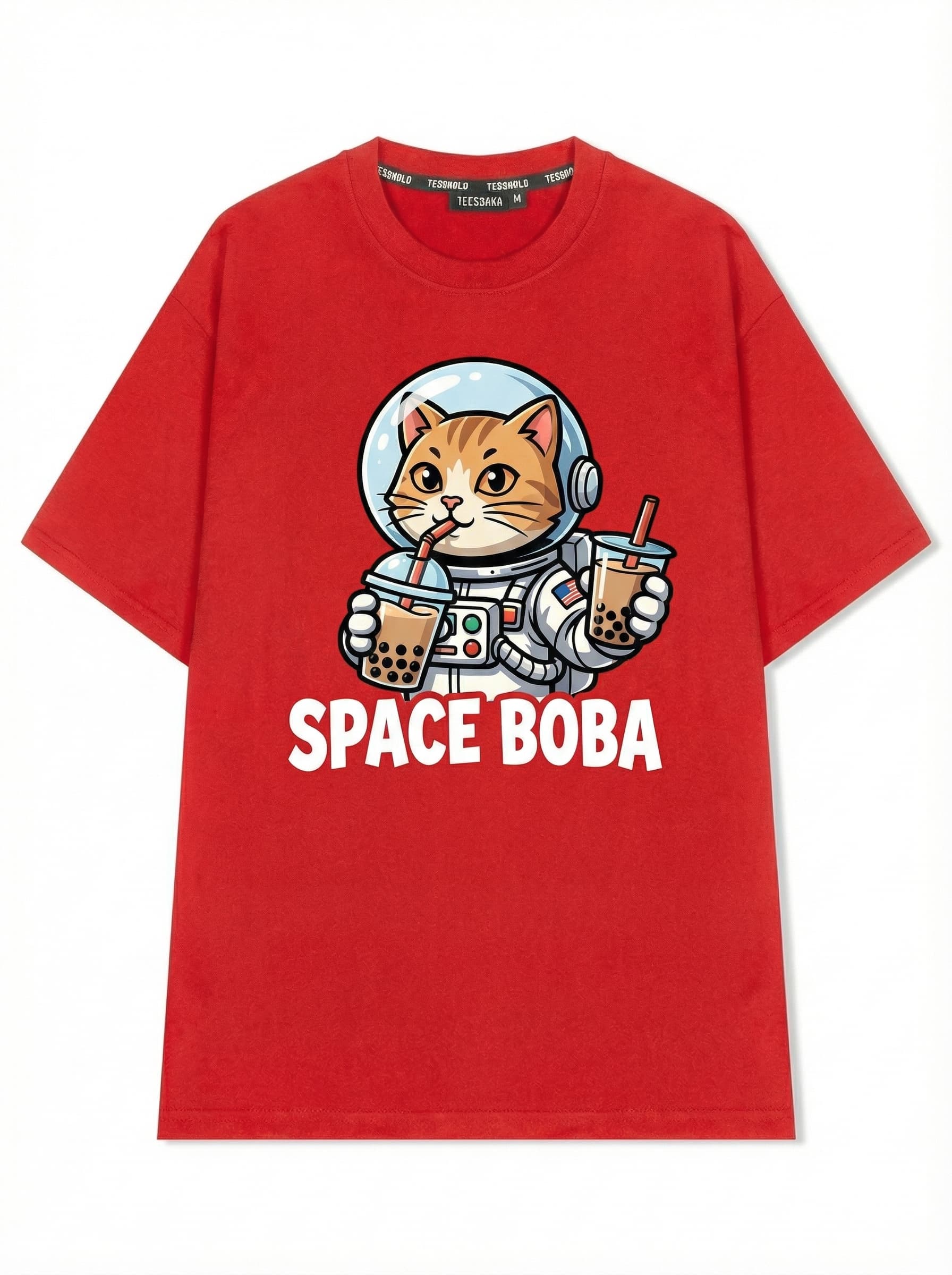 Một chú mèo phi hành gia đang uống trà sữa - view 2